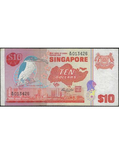 SINGAPOURE 10 DOLLARS Non daté (1980) Série B48 TTB+ (W11b)