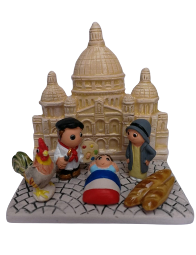 CRECHE en céramique BLOC 8x7cm- MONTMARTRE