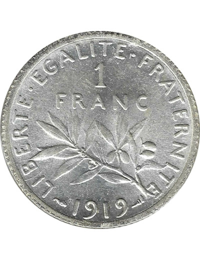 FRANCE 1 FRANC ROTY 1919 SUP/NC Tache