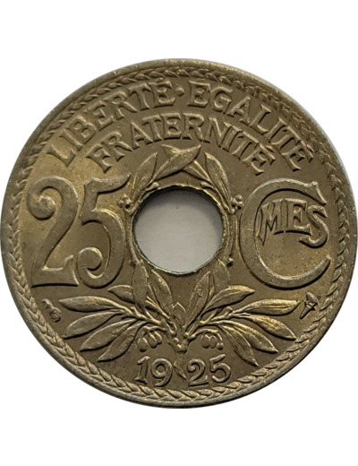FRANCE 25 CENTIMES LINDAUER 1925 SPL (G380) n2