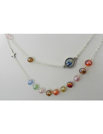 Chapelet PERPÉTUEL en CRISTAL multicolore- 8mm