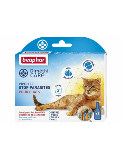DIMETHICARE Pipettes Stop Parasites pour chat - SANS pesticide - Beaphar