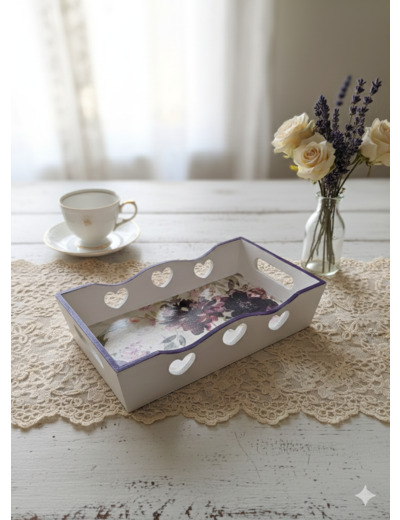 Charmant plateau décoratif en bois