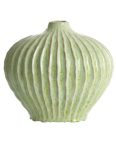 Vase décoratif LORITO céramique vert menthe 35x21x30cm