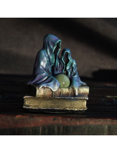 Figurine "Le conteur" et sa pierre naturelle