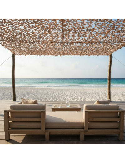 Filet de camouflage militaire S-Cut 2x3 m ombragé sable