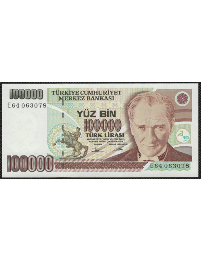 TURQUIE 100000 LIRA L.1970 (1991) Série E64 SPL (W205)