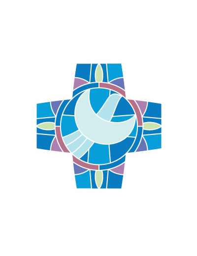 Croix Esprit Saint bleue 9x9cm