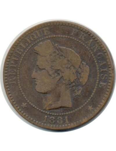 FRANCE 10 CENTIMES CERES 1881 A TB (G265a)