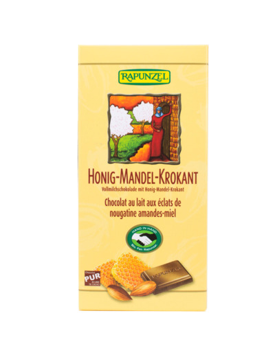 Chocolat au Lait Nougatine Amande Miel Bio 100g