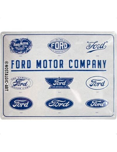 Plaque métal FORD - Logo Evolution - 30 x 40.