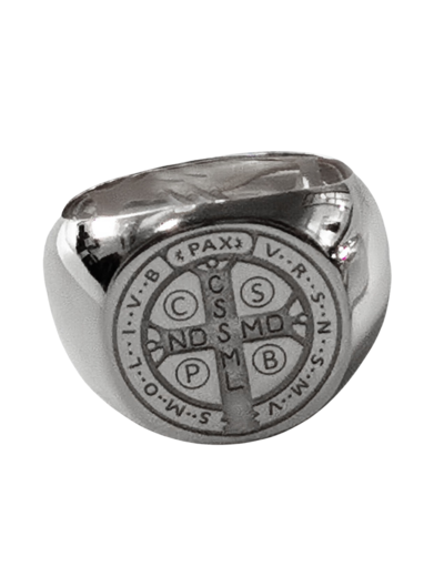 Bague en Plaqué Argent Platine Taille 60 - SAINT BENOÎT