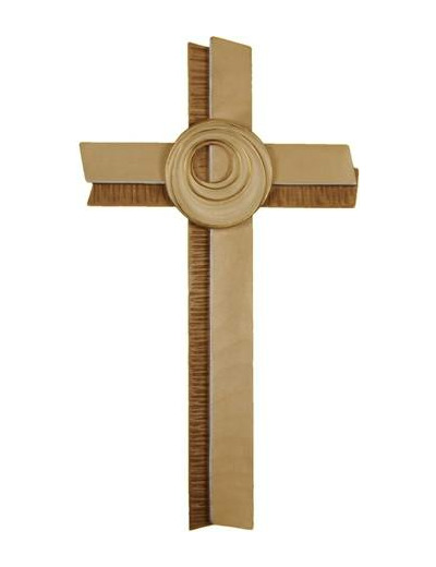 Croix Sacrée en bois 22cm- 2 tons