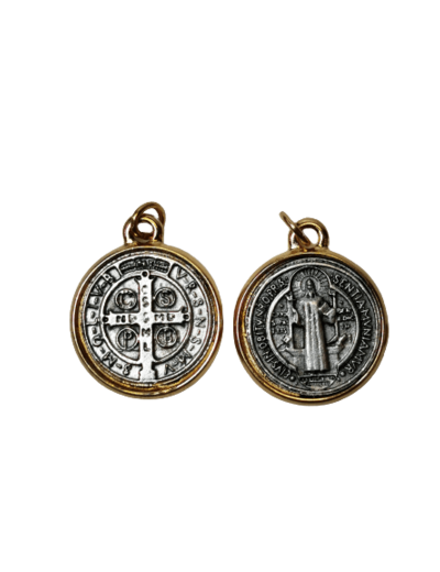 Médaille 21mm en Métal Argenté - St Benoît