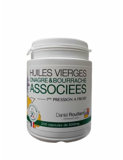 Huile onagre et bourrache-200 capsules-Daniel rouillard