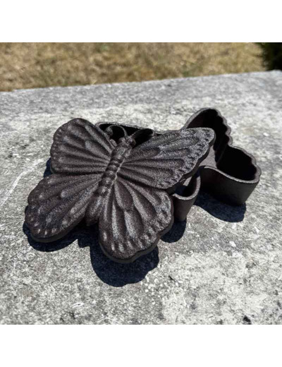Cache clés papillon fonte marron 15x12x4cm