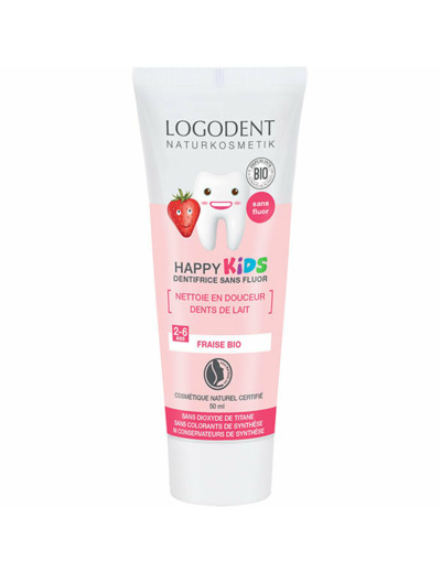 Happy kids dentifrice sans fluor à la fraise Bio - 50 ml