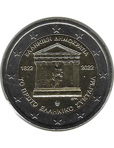 GRECE 2022 2 EURO COMMEMORATIVE ATHENE CONSTITUTION SUP