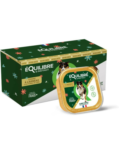 ÉQUILIBRE & INSTINCT, Pack terrine d'agneau pour chien - 4 x 300g