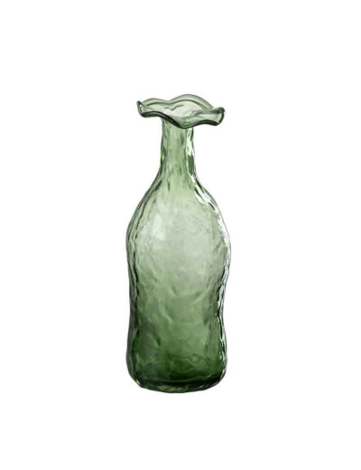 Vase éclosion verre vert 10x10x27cm