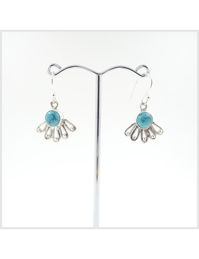 Boucles d'oreilles Turquoise et Argent Massif