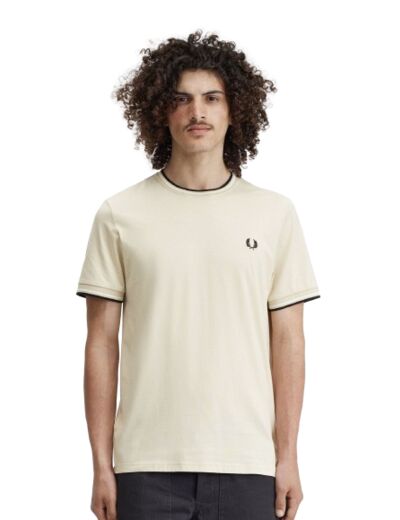 Tee Shirt FRED PERRY Twin Tipped Oatmeal/Ecru/Black