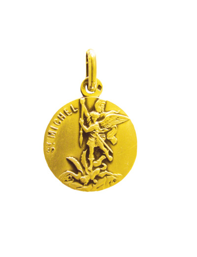 Médaille 18mm en Plaqué Or - SAINT MICHEL