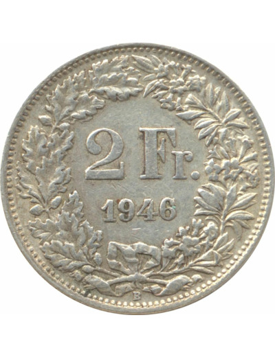 SUISSE 2 FRANCS 1946 B TTB N1