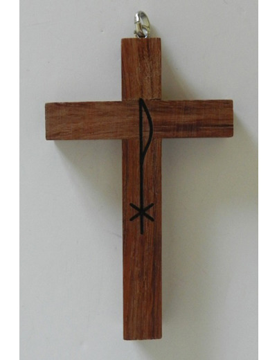 Croix bois FONCE- 8x5cm- PAX