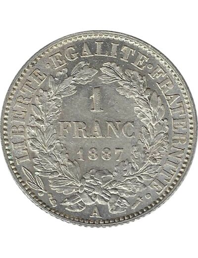 FRANCE 1 FRANC CERES 1887 A (Paris) TTB+ N2