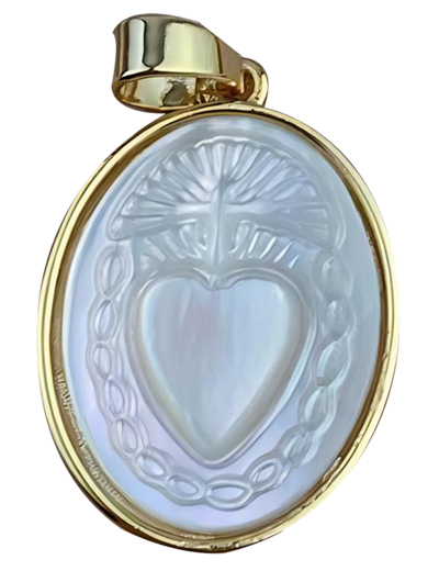 Pendentif en Nacre 16x24mm - COEUR SACRÉ