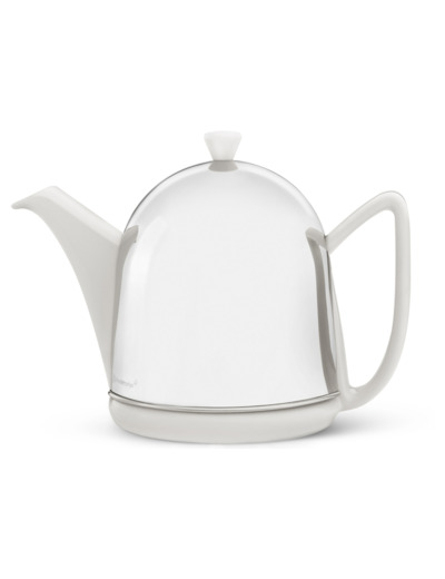 Théière céramique Blanche Cloche Inox 0,5L Bredemeijer