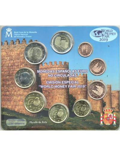 ESPAGNE 2019 SERIE 9 MONNAIES MURALLA DE AVILA B.U