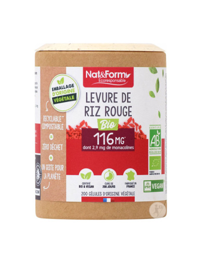 Levure de riz rouge bio 200 gélules