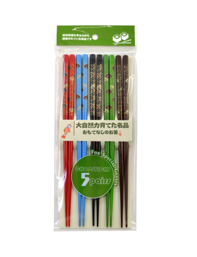 Kit de 5 Baguettes style Japonais divers couleurs