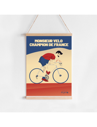 Affiche Cyclisme Vintage "Monsieur Vélo"