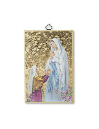 Plaquette Dorée 10x15,5cm - ND DE LOURDES