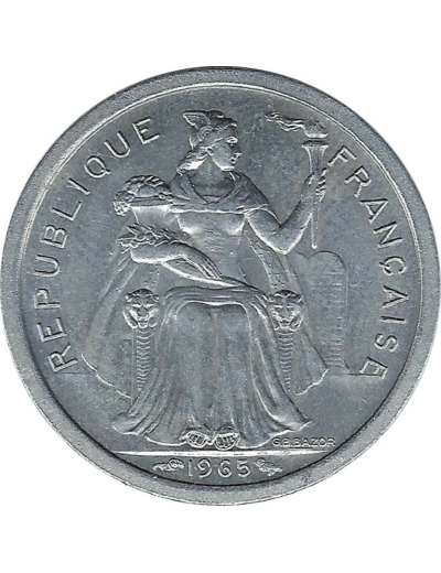 POLYNESIE FRANCAISE 1 FRANC 1965 SUP
