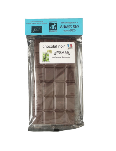 Chocolat Noir Sésame 100g Bio