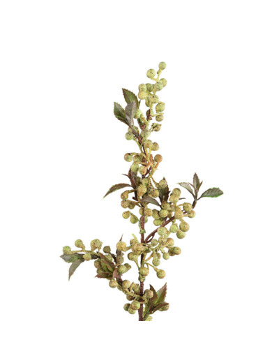 Plante Artificielle Grappe de Baies Jaunes avec Feuilles en Polyester 65cm