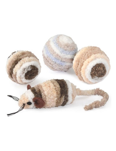 Jouets peluches en tissu polaire pour chats - 4,5-7cm