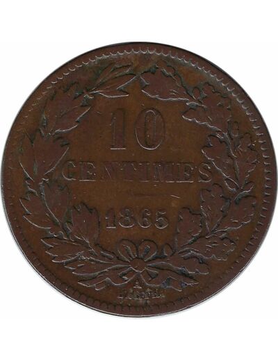 LUXEMBOURG 10 CENTIMES 1865 TB+