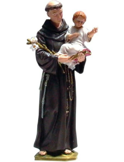 St Antoine 16 cm résine polychrome peint main
