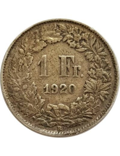 SUISSE 1 FRANC 1920 B  TTB