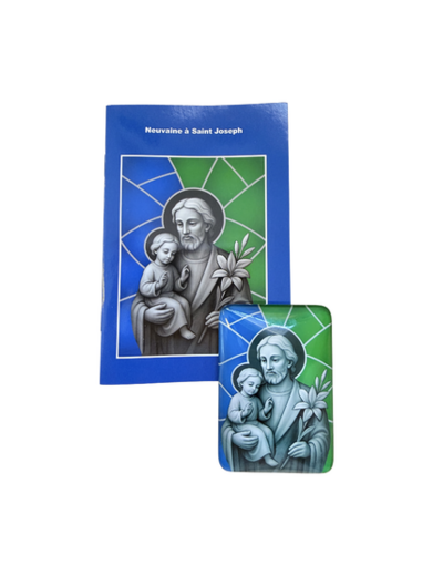 Magnet en Verre 48x68mm + Livret Neuvaine - Saint Joseph