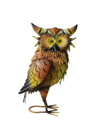 Figurine hibou plume de feu 20x13x37cm