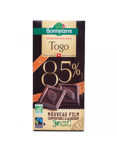 Tablette De Chocolat Noir Togo 85% Bio 80g