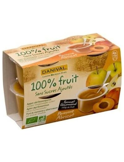 Puree pomme abricot 4x100g DANIVAL