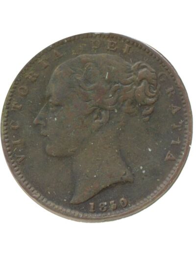 GRANDE BRETAGNE 1 FARTHING VICTORIA 1850 TB+