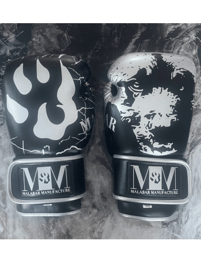 Gants de boxe noir argent